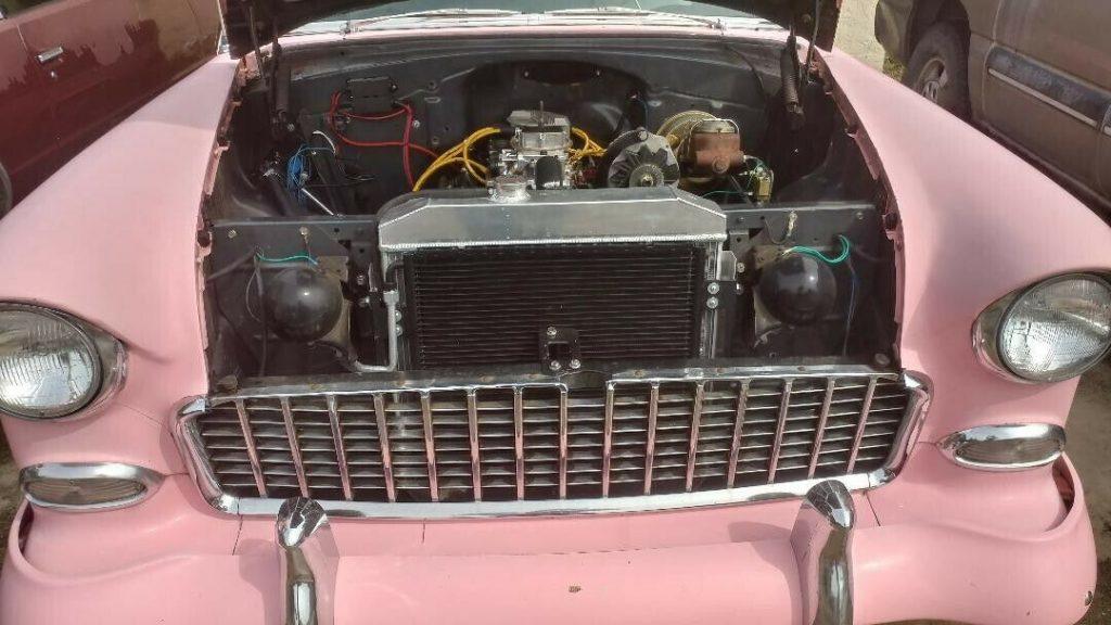 1955 Chevrolet Bel Air Four door/Two tone black/pink