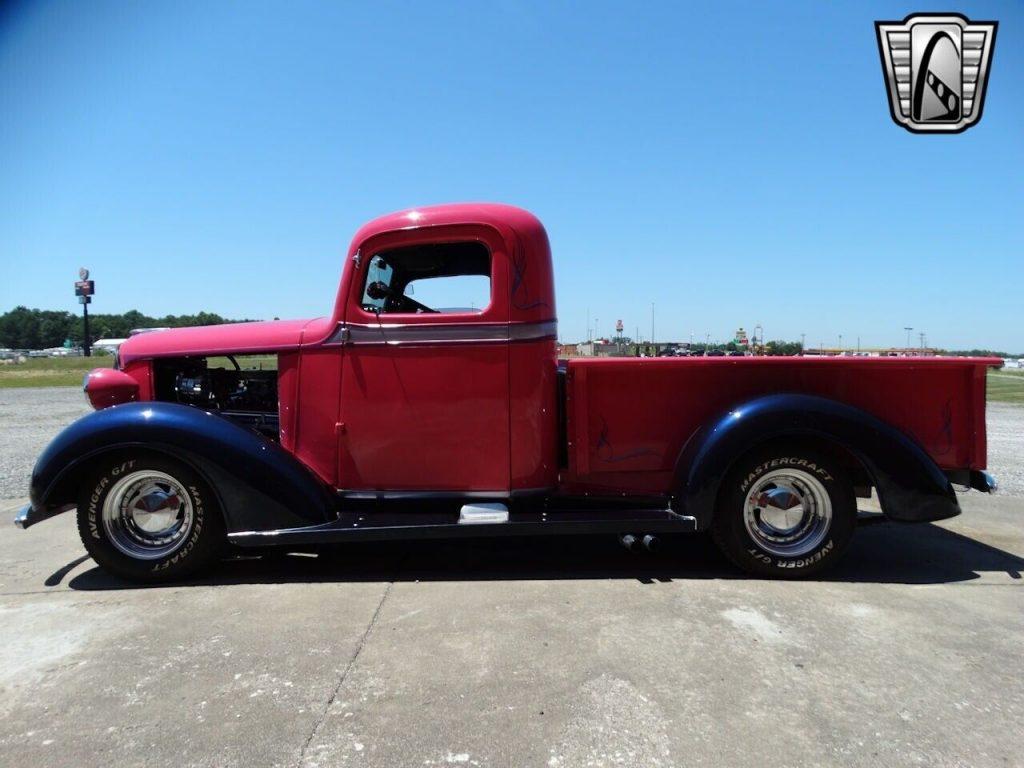 Pink / Blue 1937 Chevrolet Truck 350 CU V8 3 sp