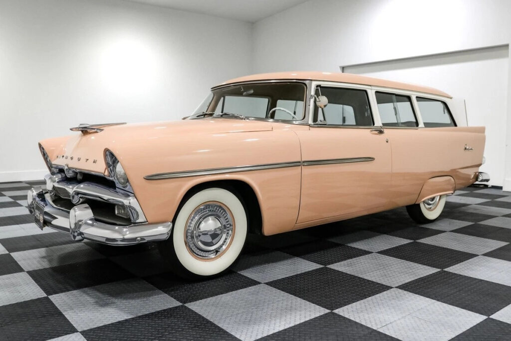 1956 Plymouth Suburban Sport 10717 Miles Pink Station Wagon 277ci V8 3 Speed Manual