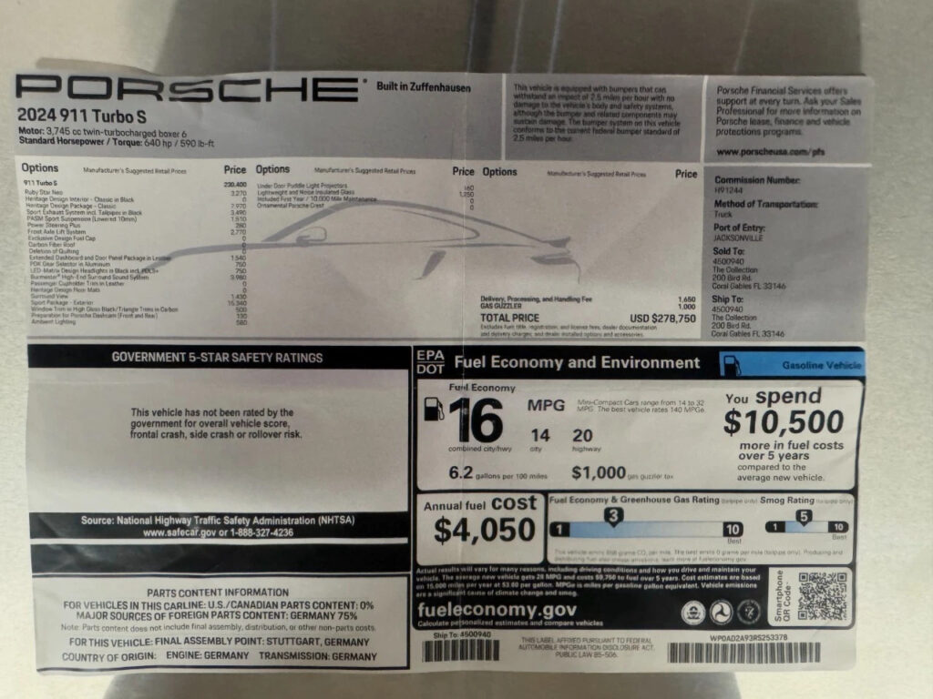 2024 Porsche 911 Turbo Coupe