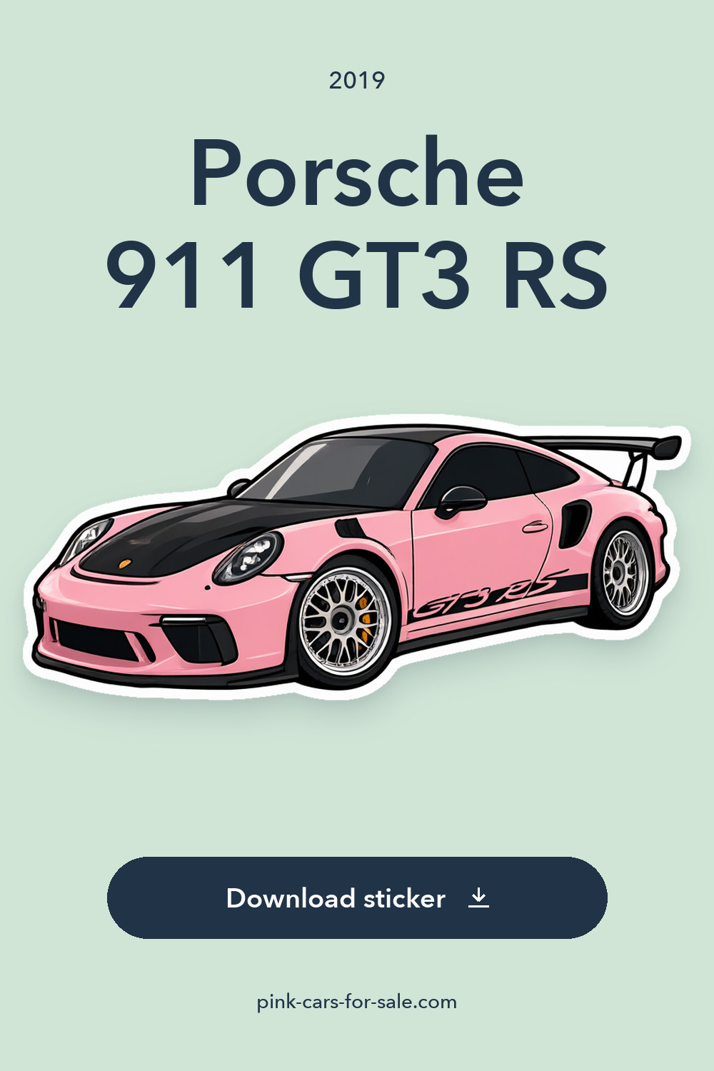 2019 Porsche 911 GT3 RS 1529 Miles Black w/ Pink Wrap 4.0L H6 520hp 346ft. lbs sticker preview