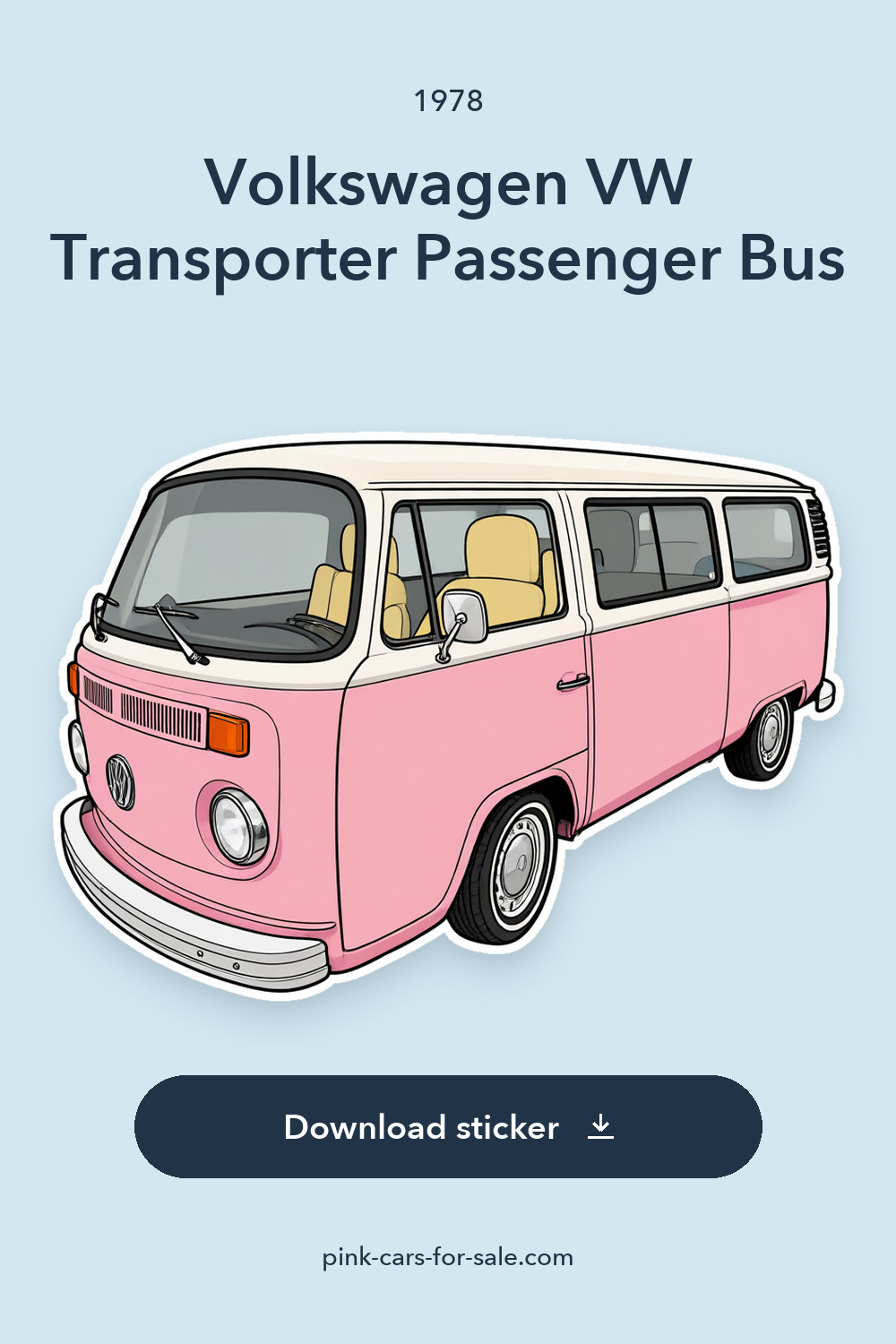 1978 Volkswagen VW Transporter Passenger Bus sticker preview