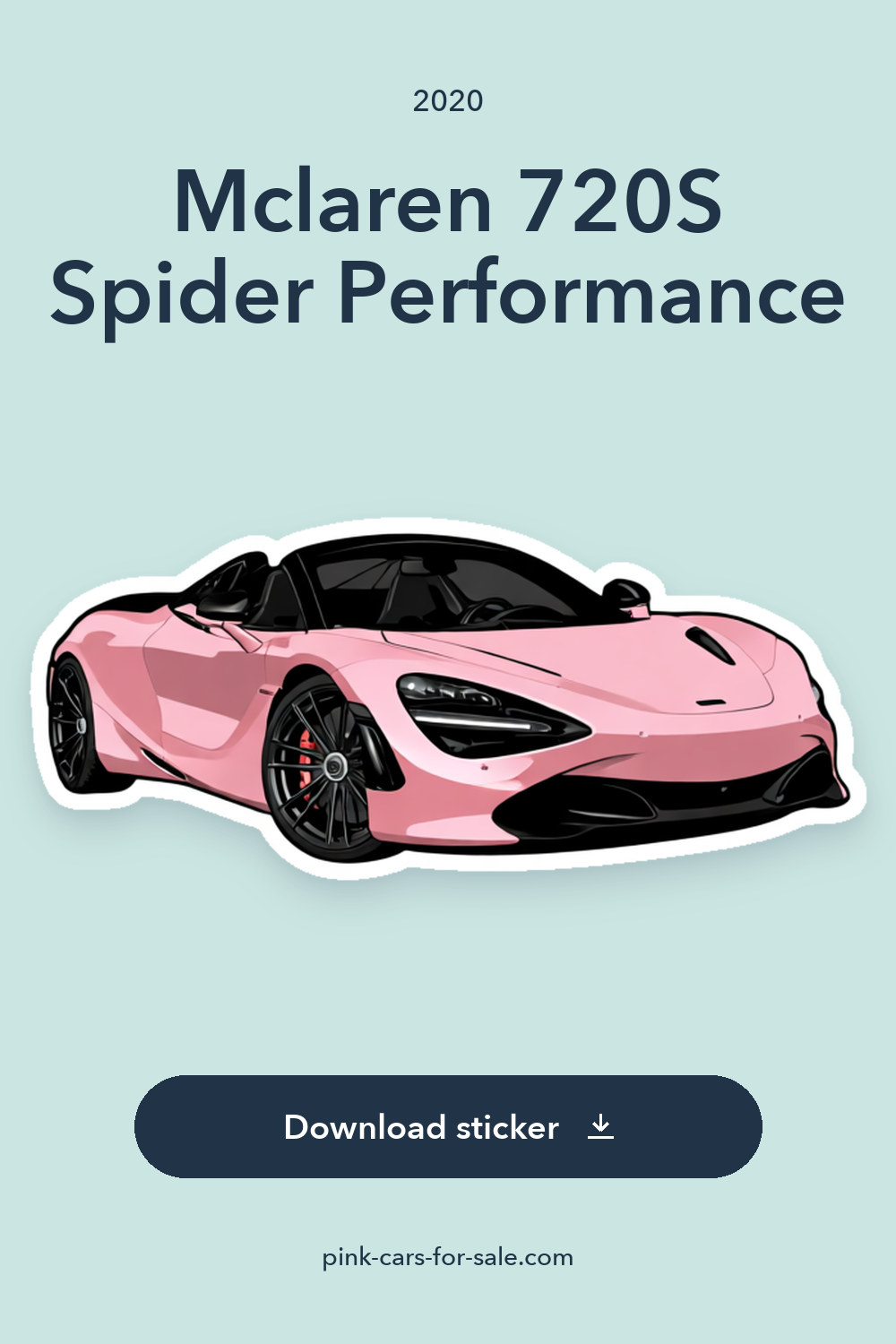 2020 Mclaren 720S Spider Performance 15419 Miles Pink Wrap/silica White 4.0L sticker preview