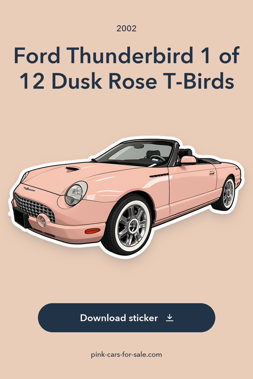 2002 Ford Thunderbird 1 of 12 Dusk Rose T-Birds sticker preview