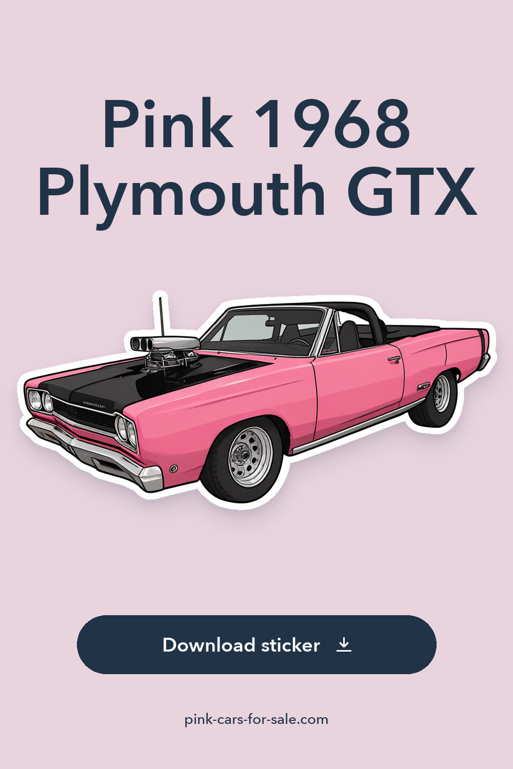 Pink 1968 Plymouth GTX sticker preview