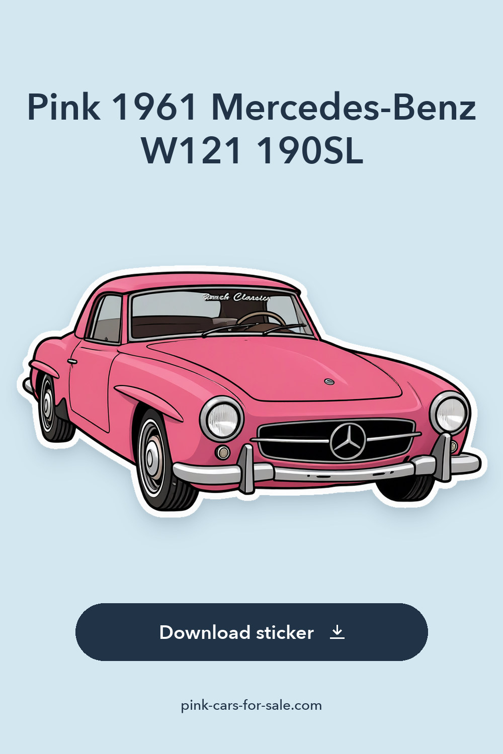 Pink 1961 Mercedes-Benz W121 190SL sticker preview